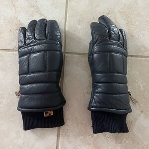 Vintage Kombi Ski Outdoor Gloves ladies Size L Blue Navy Leather Motorcycle